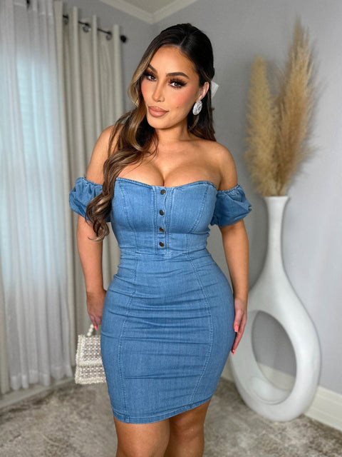 Graceful Light Denim Dress