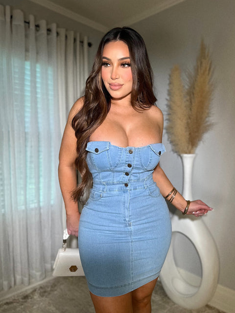 Makayla Light Denim Dress