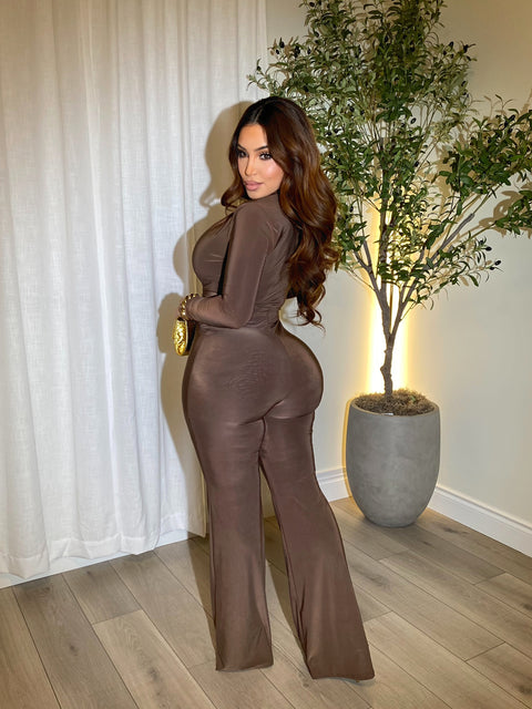 Unforgettable Mocha Jumpsuit