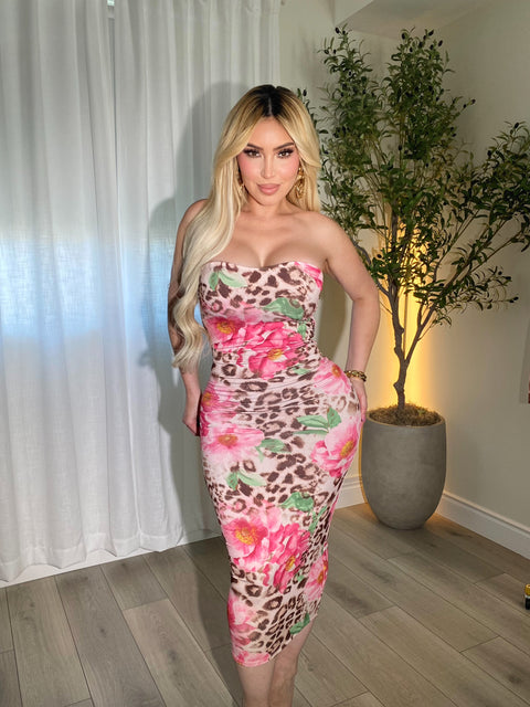 Pinky Leopard Bodycon Maxi