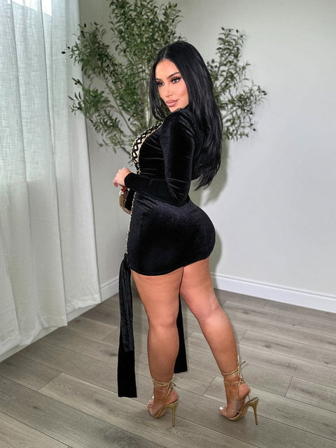 Present Black Velvet Dress