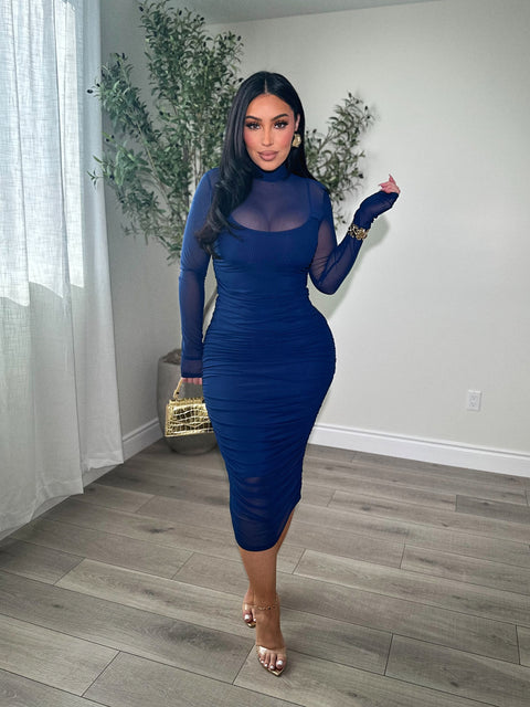 Dashing Navy Blue Dress