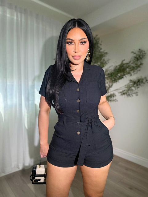 Aria Black Romper