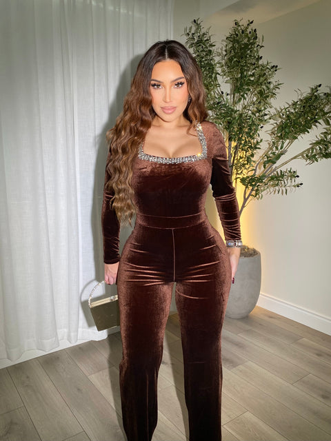 Crystal Brown Jumpsuit