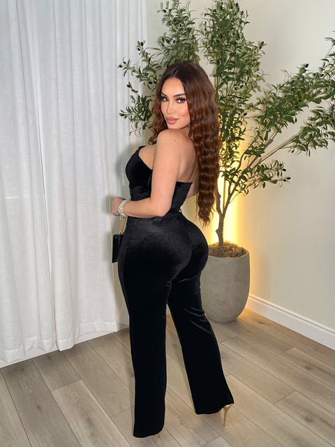 Velvet Dream Black Jumpsuit