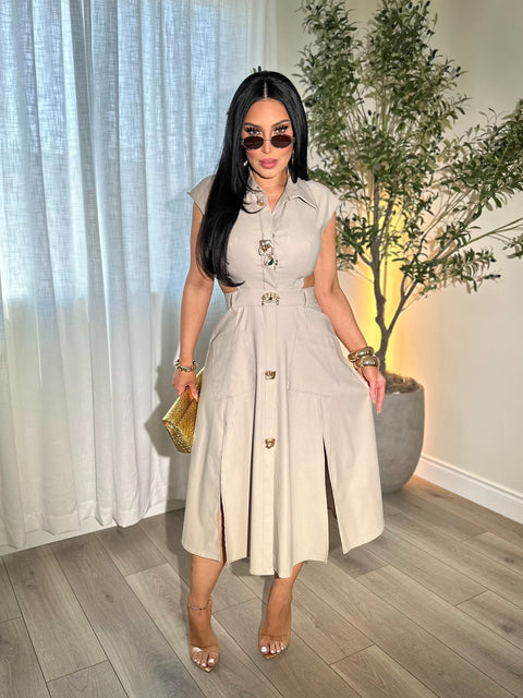 Sahara Kaki Dress