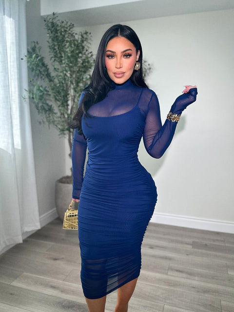 Dashing Navy Blue Dress