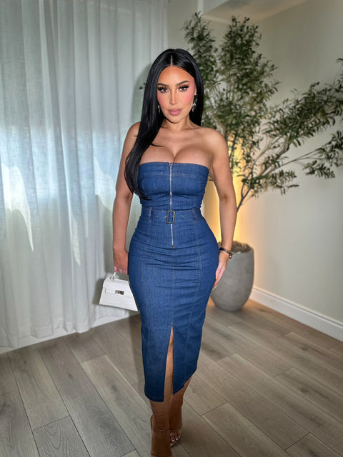 Amara Dark Denim Dress