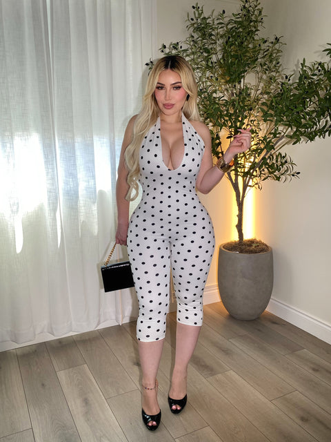 On The Dot White Jumpsuit