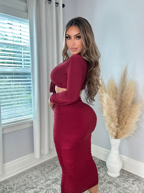 Ready For The Night Burgundy Set