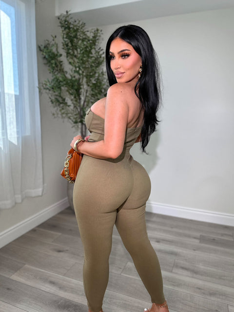 Miami Vibes Olive Jumpsuit