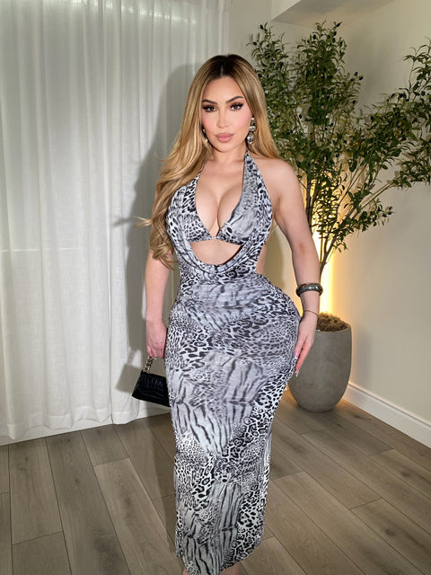 Daring Bombshell Grey Maxi