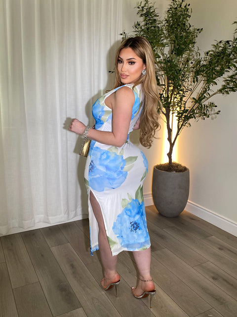 Peony Blue Ivory Dress