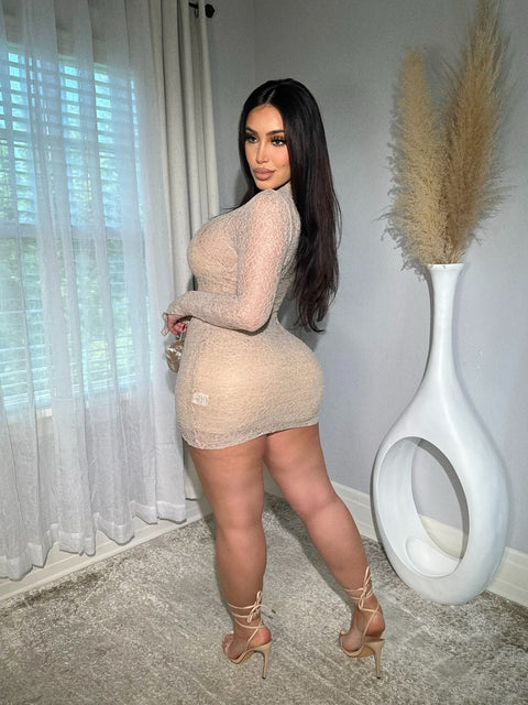 High Standards Taupe Mini Dress