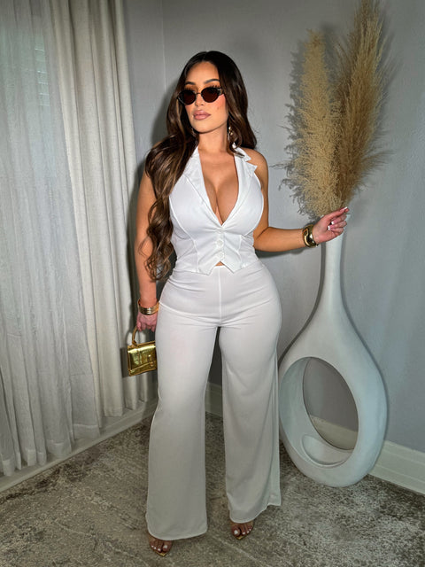 Executive White Jumpsuit